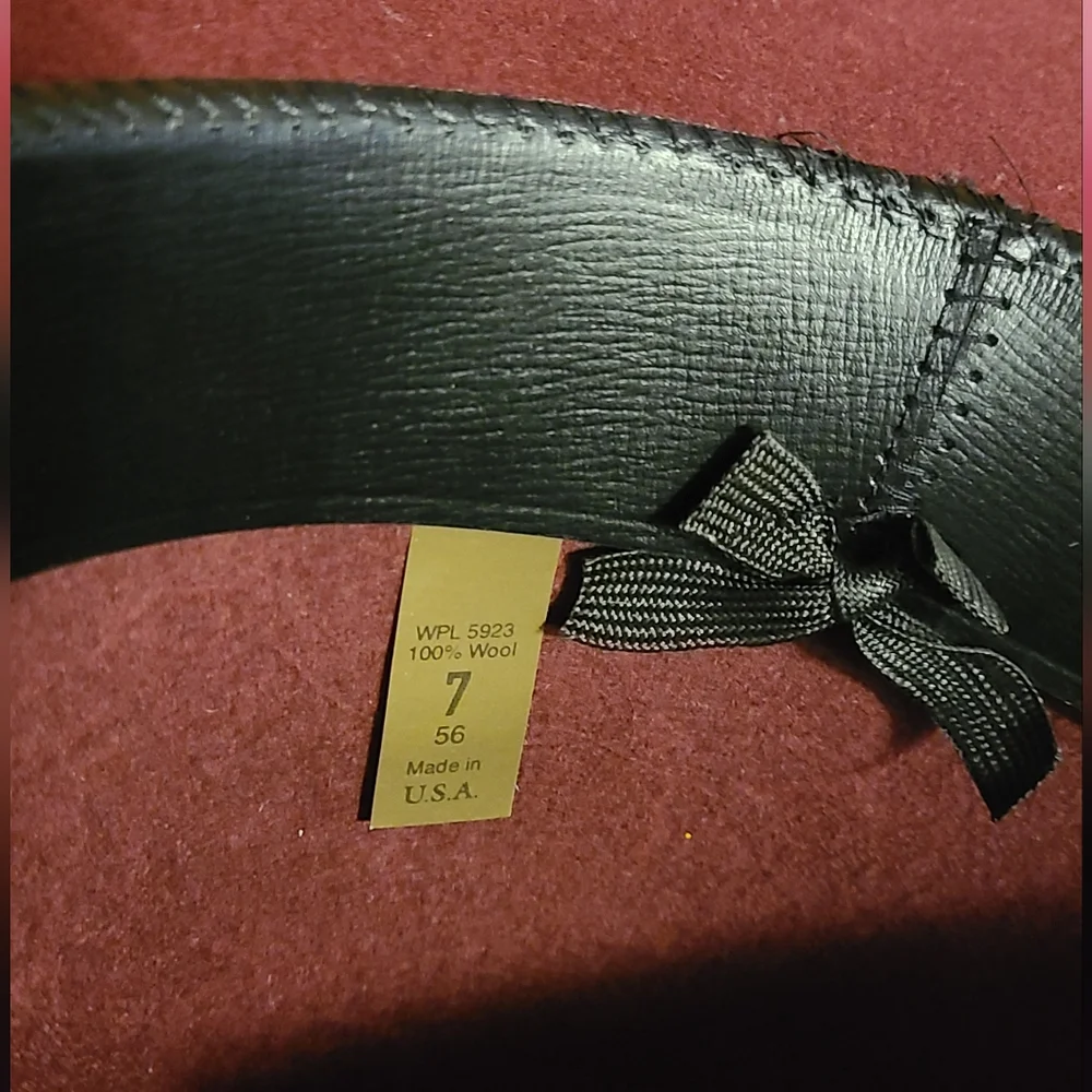 Hat She's A Lady Nancy Hughes Hat Co. 100% Wool Dark Burgundy
